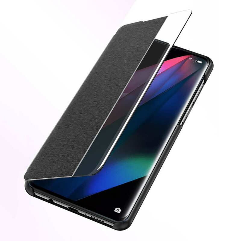 View Cover Oppo Find X3 / X3 Pro Simili Cuir Texturé View Cover Oppo Find X3 / X3 Pro Simili Cuir Texturé