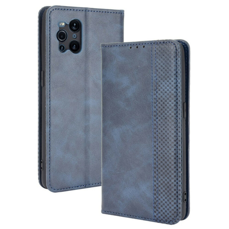 Flip Cover Oppo Find X3 / X3 Pro Effet Cuir Vintage Stylisé