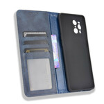 Flip Cover Oppo Find X3 / X3 Pro Effet Cuir Vintage Stylisé Flip Cover Oppo Find X3 / X3 Pro Effet Cuir Vintage Stylisé