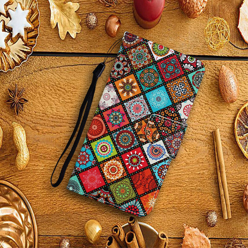 Housse Xiaomi Mi 10T / 10T Pro Patchwork Mandalas avec Lanière Housse Xiaomi Mi 10T / 10T Pro Patchwork Mandalas avec Lanière