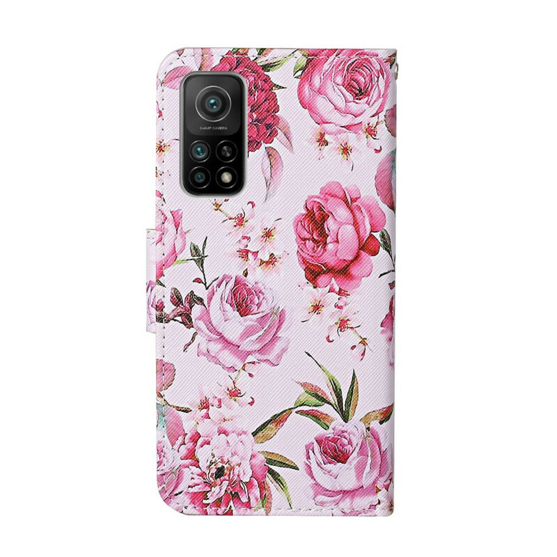 Housse Xiaomi Mi 10T / 10T Pro Fleurs Magistrales avec Lanière