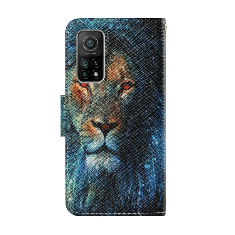 Housse Xiaomi Mi 10T / 10T Pro Lion avec Lanière Housse Xiaomi Mi 10T / 10T Pro Lion avec Lanière