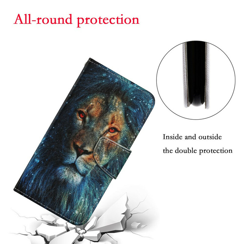 Housse Xiaomi Mi 10T / 10T Pro Lion avec Lanière Housse Xiaomi Mi 10T / 10T Pro Lion avec Lanière