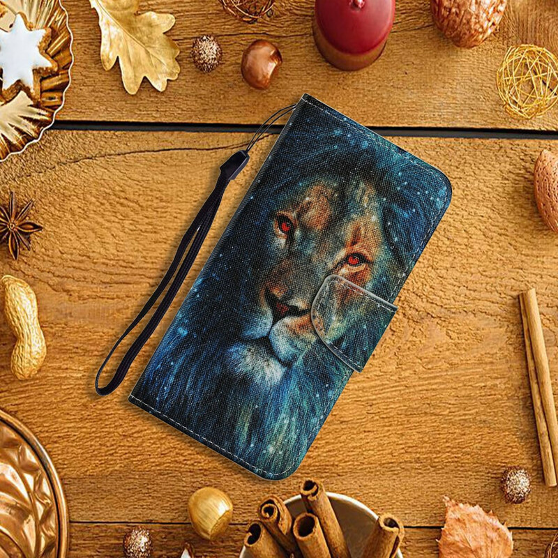 Housse Xiaomi Mi 10T / 10T Pro Lion avec Lanière Housse Xiaomi Mi 10T / 10T Pro Lion avec Lanière