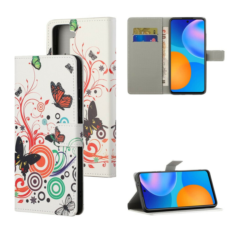 Housse Samsung Galaxy S21 FE Papillons et Fleurs