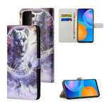 Housse Samsung Galaxy S21 FE Loup en Hiver avec Lanière Housse Samsung Galaxy S21 FE Loup en Hiver avec Lanière
