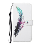 Housse Samsung Galaxy S21 FE Plume à Lanière Housse Samsung Galaxy S21 FE Plume à Lanière