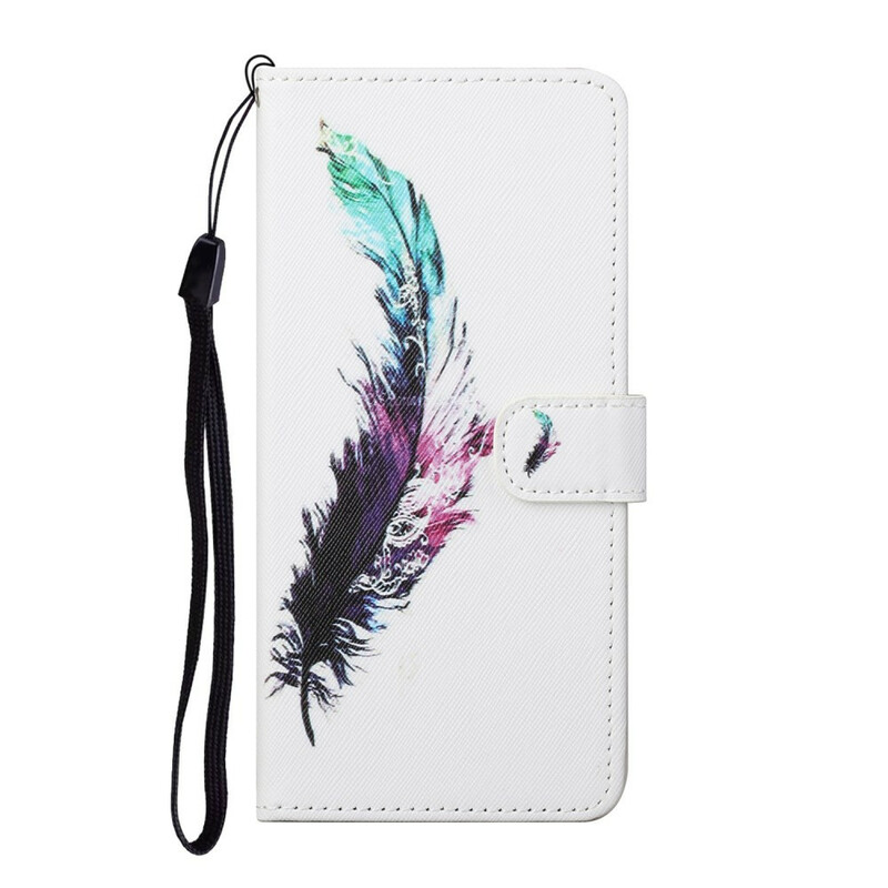 Housse Samsung Galaxy S21 FE Plume à Lanière Housse Samsung Galaxy S21 FE Plume à Lanière