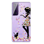 Coque Samsung Galaxy S21 FE Jolie Tête Fleurie Coque Samsung Galaxy S21 FE Jolie Tête Fleurie