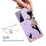 Coque Samsung Galaxy S21 FE Jolie Tête Fleurie