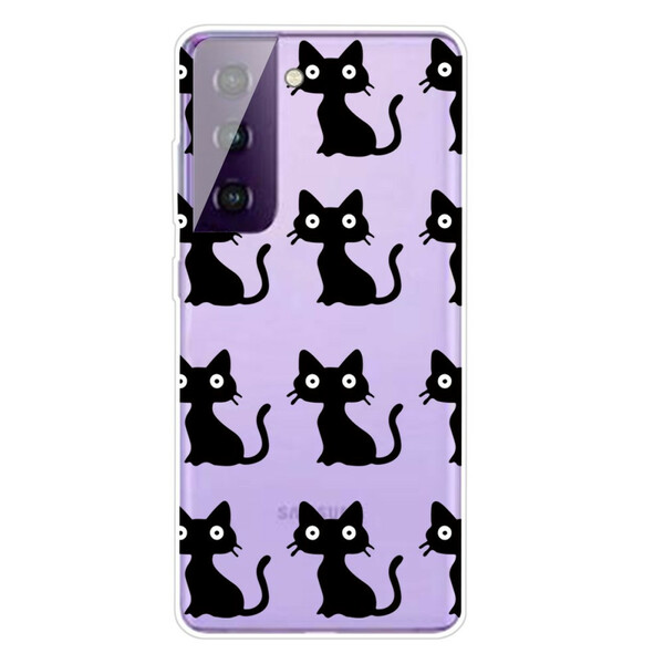 Coque Samsung Galaxy S21 FE Multiples Chats Noirs