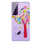 Coque Samsung Galaxy S21 FE Chat sous l'Arbre Coque Samsung Galaxy S21 FE Chat sous l'Arbre