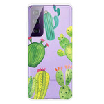Coque Samsung Galaxy S21 FE Cactus Aquarelle Coque Samsung Galaxy S21 FE Cactus Aquarelle