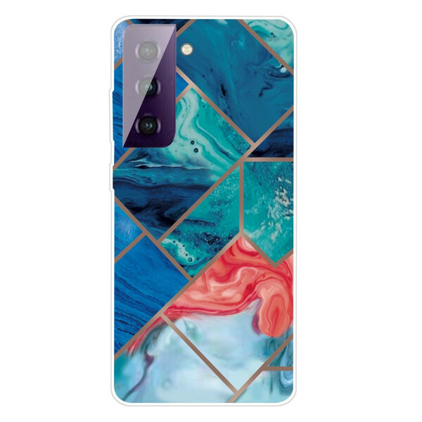 Coque Samsung Galaxy S21 FE Marbre Géométrique Décliné