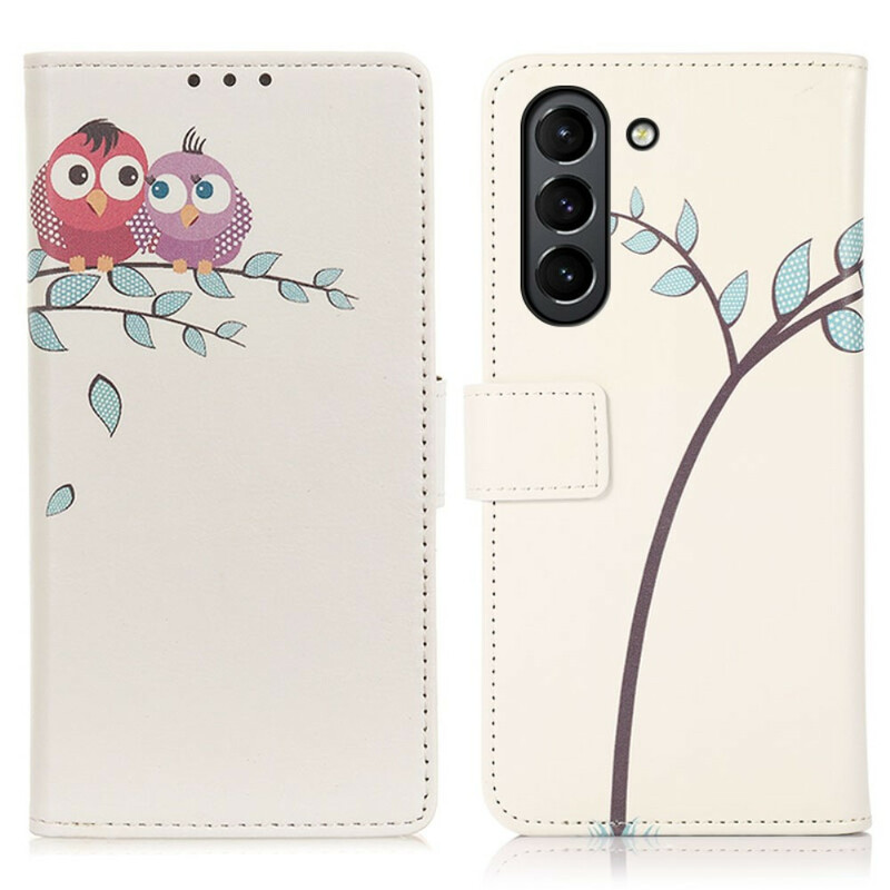 Housse Samsung Galaxy S21 FE Couple de Hiboux sur l'Arbre Housse Samsung Galaxy S21 FE Couple de Hiboux sur l'Arbre