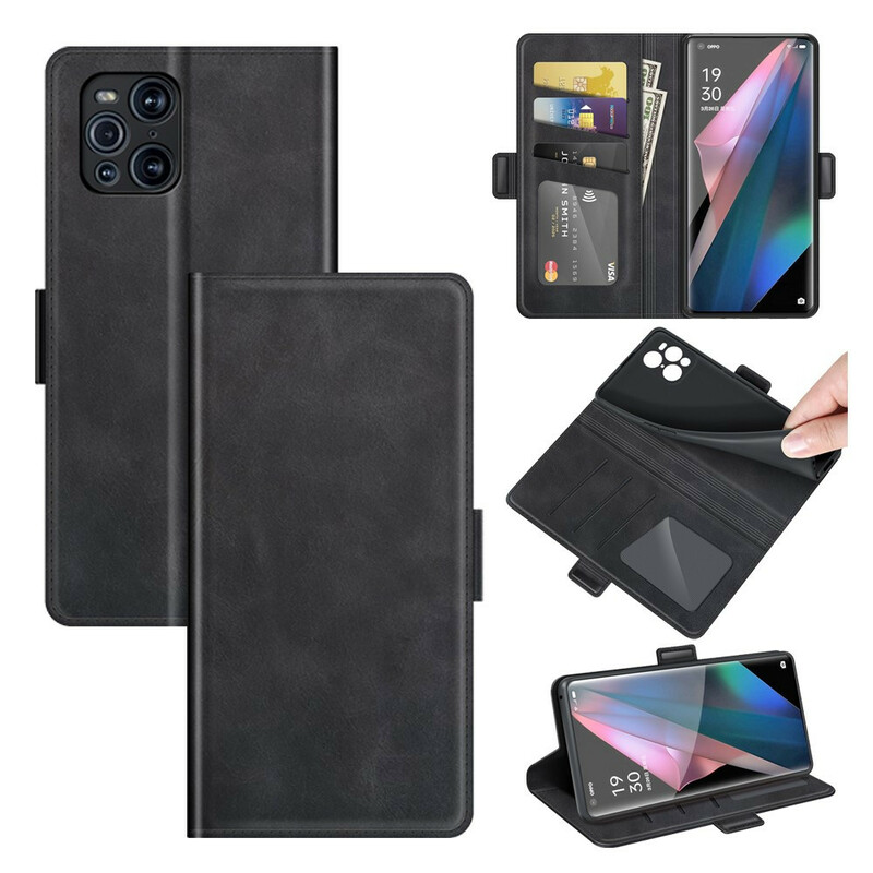 Housse Oppo Find X3 / X3 Pro Rabat Double Classique Housse Oppo Find X3 / X3 Pro Rabat Double Classique