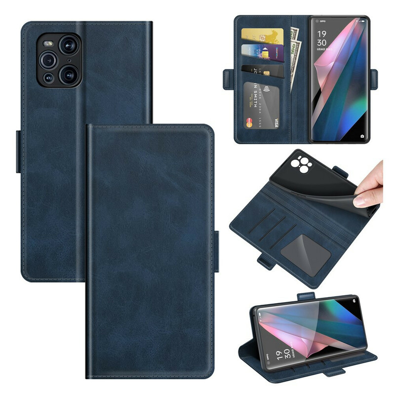 Housse Oppo Find X3 / X3 Pro Rabat Double Classique Housse Oppo Find X3 / X3 Pro Rabat Double Classique