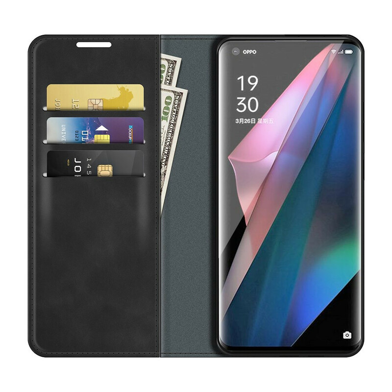 Flip Cover Oppo Find X3 / X3 Pro Effet Cuir Douceur Flip Cover Oppo Find X3 / X3 Pro Effet Cuir Douceur