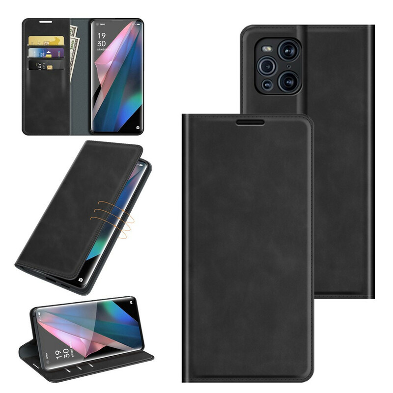 Flip Cover Oppo Find X3 / X3 Pro Effet Cuir Douceur Flip Cover Oppo Find X3 / X3 Pro Effet Cuir Douceur