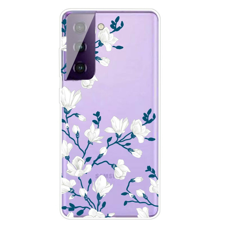 Coque Samsung Galaxy S21 FE Fleurs Blanches