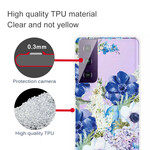 Coque Samsung Galaxy S21 FE Fleurs Bleues Aquarelle Coque Samsung Galaxy S21 FE Fleurs Bleues Aquarelle