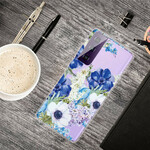 Coque Samsung Galaxy S21 FE Fleurs Bleues Aquarelle