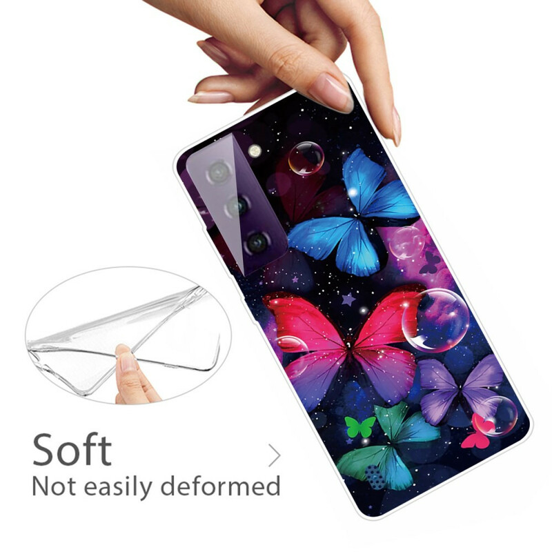 Coque Samsung Galaxy S21 FE 5G Flexible Papillons