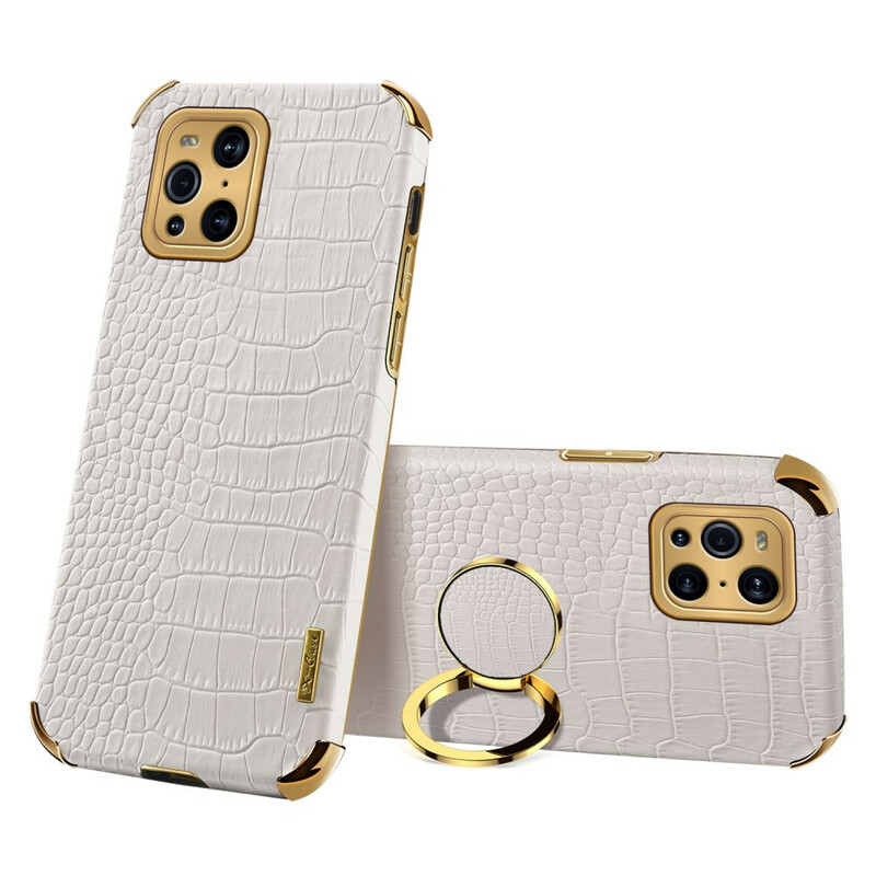 Coque Oppo Find X3 / X3 Pro X-CASE Effet Peau Crocodile Coque Oppo Find X3 / X3 Pro X-CASE Effet Peau Crocodile