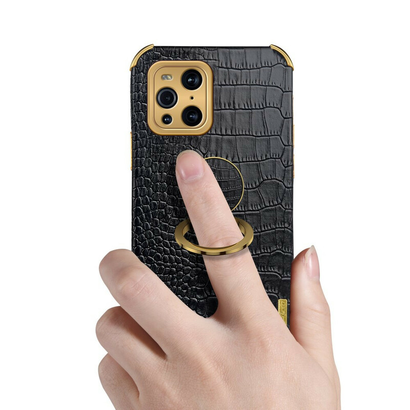 Coque Oppo Find X3 / X3 Pro X-CASE Effet Peau Crocodile Coque Oppo Find X3 / X3 Pro X-CASE Effet Peau Crocodile