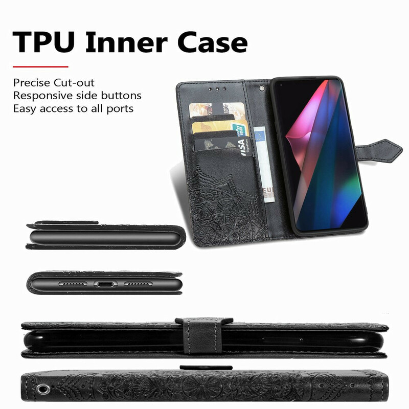 Housse Oppo Find X3 / X3 Pro Mandala Moyen Age Housse Oppo Find X3 / X3 Pro Mandala Moyen Age