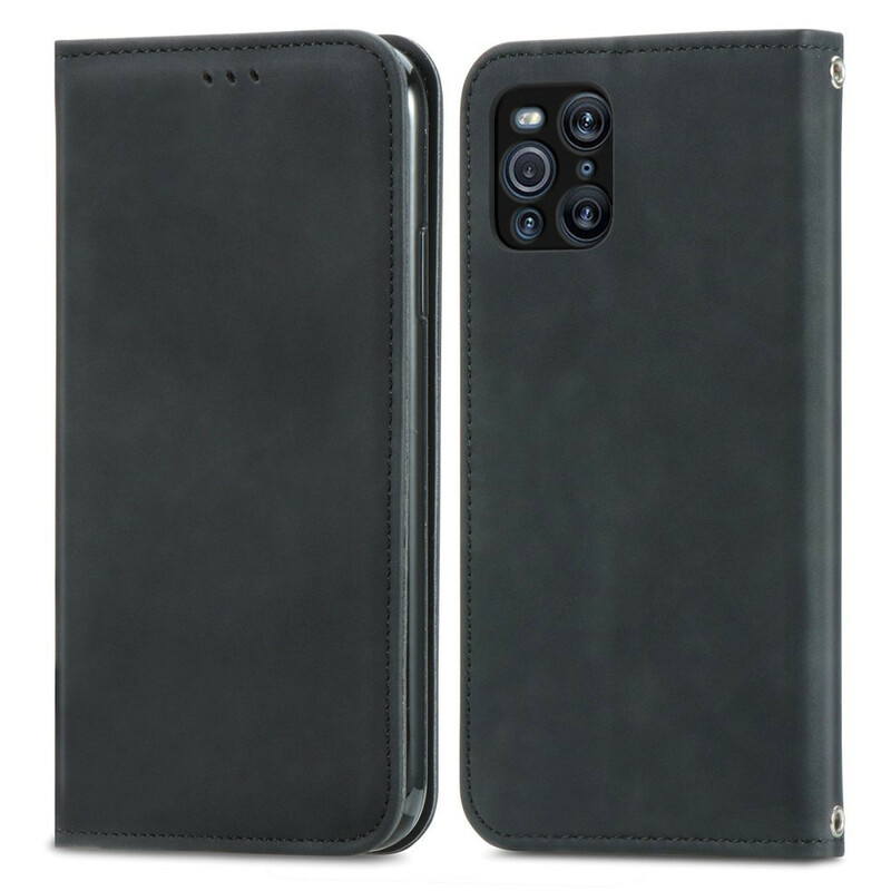 Flip Cover Oppo Find X3 / X3 Pro Simili Cuir Vintage