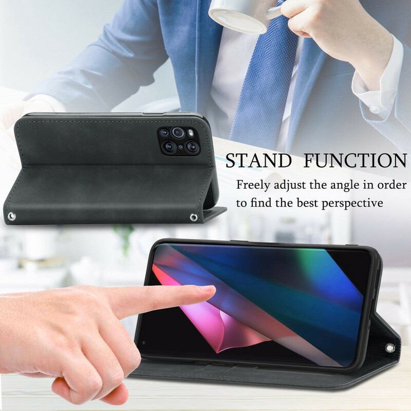 Flip Cover Oppo Find X3 / X3 Pro Simili Cuir Vintage Flip Cover Oppo Find X3 / X3 Pro Simili Cuir Vintage