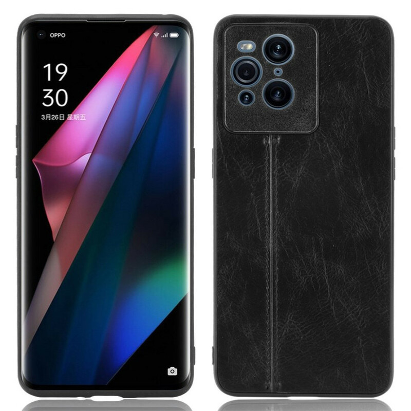 Coque Oppo Find X3 / X3 Pro Effet Cuir Couture