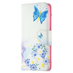 Housse Samsung Galaxy S21 FE Papillons et Fleurs Peints Housse Samsung Galaxy S21 FE Papillons et Fleurs Peints
