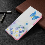 Housse Samsung Galaxy S21 FE Papillons et Fleurs Peints Housse Samsung Galaxy S21 FE Papillons et Fleurs Peints