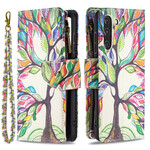 Housse Samsung Galaxy S21 FE Poche Zippée Arbre Housse Samsung Galaxy S21 FE Poche Zippée Arbre