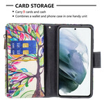 Housse Samsung Galaxy S21 FE Poche Zippée Arbre Housse Samsung Galaxy S21 FE Poche Zippée Arbre