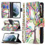 Housse Samsung Galaxy S21 FE Poche Zippée Arbre Housse Samsung Galaxy S21 FE Poche Zippée Arbre