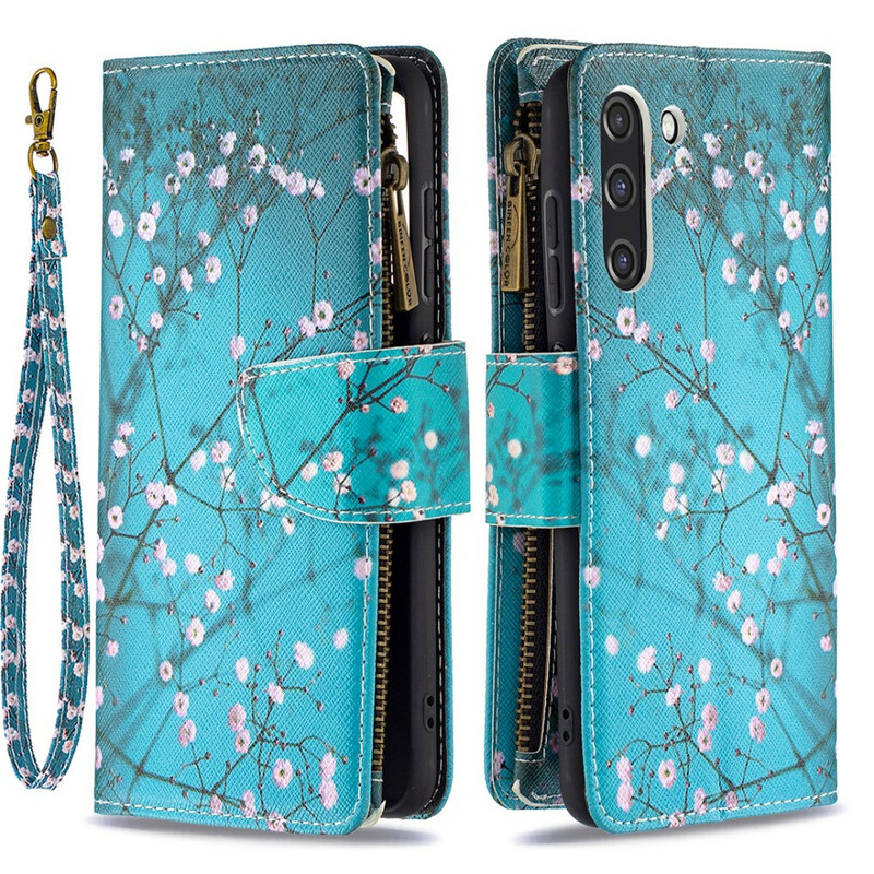 Housse Samsung Galaxy S21 FE Poche Zippée Arbre Housse Samsung Galaxy S21 FE Poche Zippée Arbre