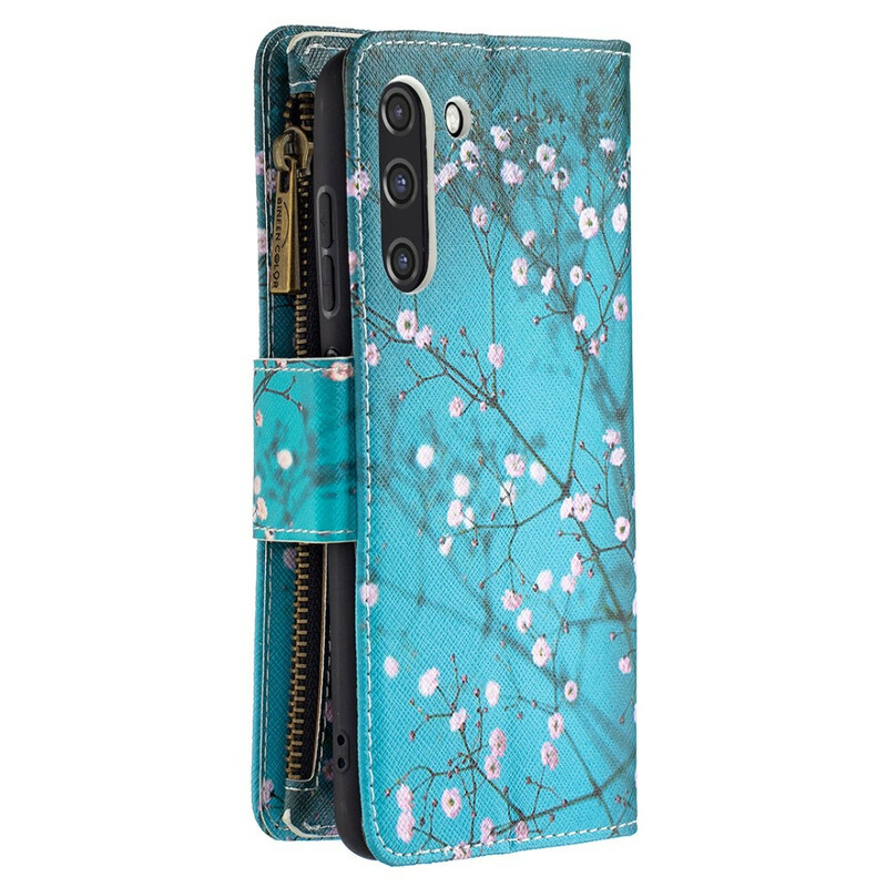 Housse Samsung Galaxy S21 FE Poche Zippée Arbre Housse Samsung Galaxy S21 FE Poche Zippée Arbre