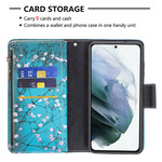 Housse Samsung Galaxy S21 FE Poche Zippée Arbre Housse Samsung Galaxy S21 FE Poche Zippée Arbre
