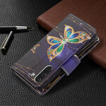 Housse Samsung Galaxy S21 FE Poche Zippée Papillons