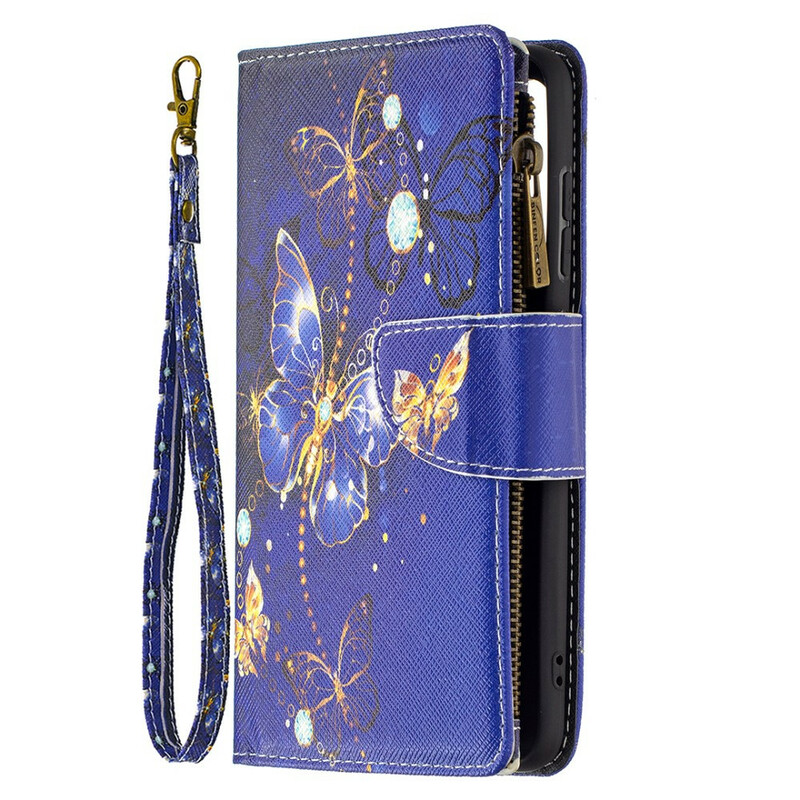 Housse Samsung Galaxy S21 FE Poche Zippée Papillons Papillons Housse Samsung Galaxy S21 FE Poche Zippée Papillons Papillons