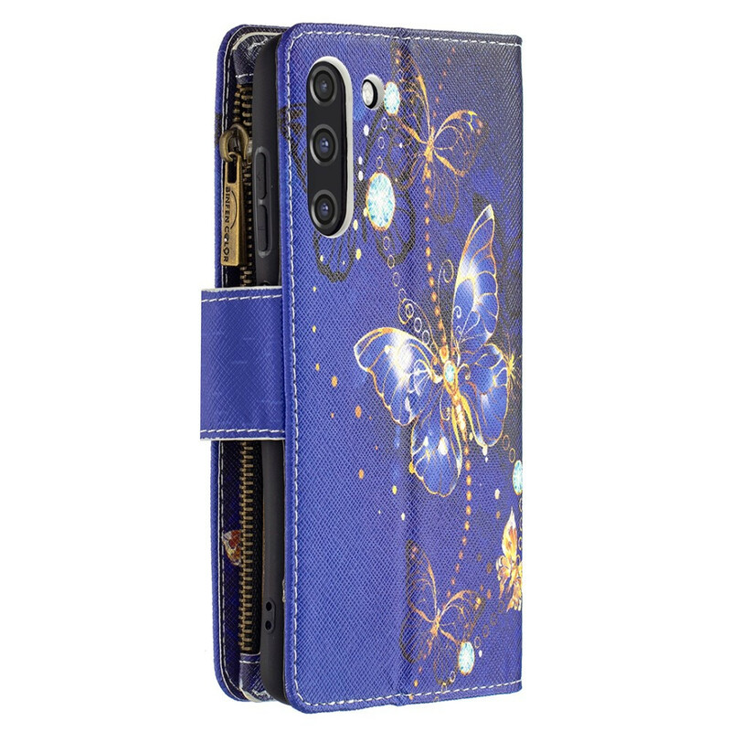 Housse Samsung Galaxy S21 FE Poche Zippée Papillons Papillons Housse Samsung Galaxy S21 FE Poche Zippée Papillons Papillons
