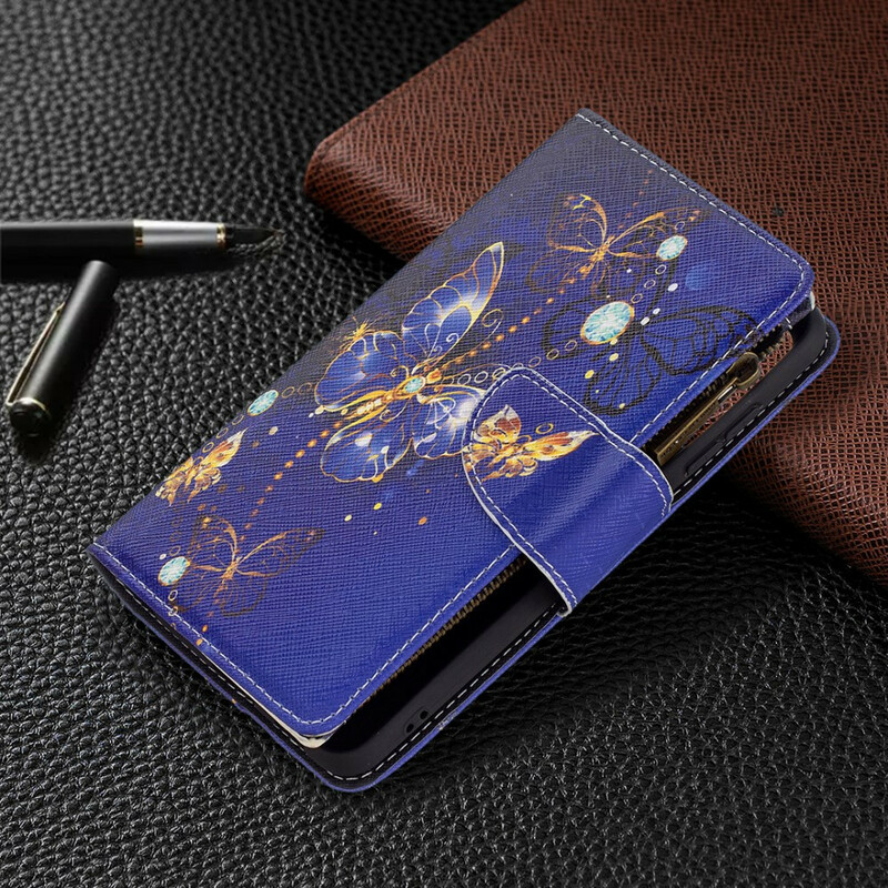 Housse Samsung Galaxy S21 FE Poche Zippée Papillons Papillons Housse Samsung Galaxy S21 FE Poche Zippée Papillons Papillons