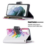Housse Samsung Galaxy S21 FE Poche Zippée Fleur Housse Samsung Galaxy S21 FE Poche Zippée Fleur