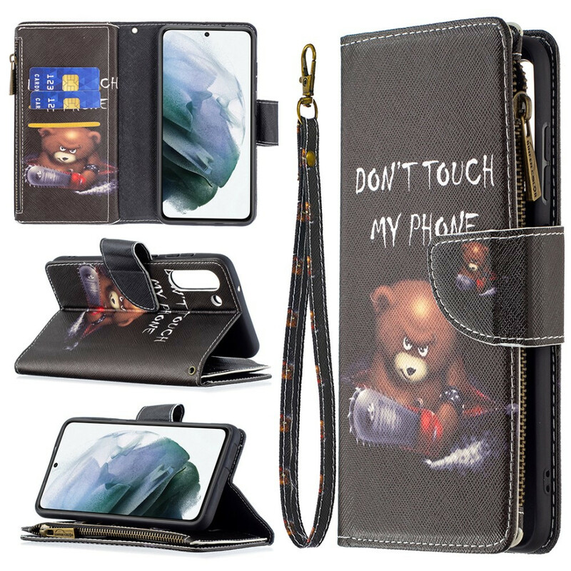 Housse Samsung Galaxy S21 FE Poche Zippée Ours Housse Samsung Galaxy S21 FE Poche Zippée Ours