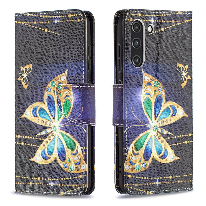 Housse Samsung Galaxy S21 FE Papillon Doré Housse Samsung Galaxy S21 FE Papillon Doré
