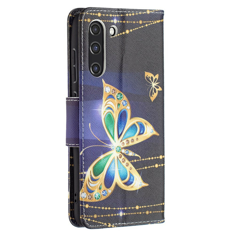Housse Samsung Galaxy S21 FE Papillon Doré Housse Samsung Galaxy S21 FE Papillon Doré