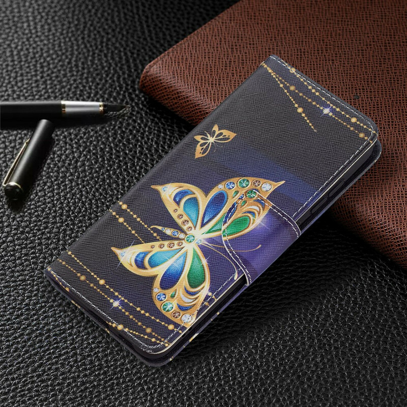 Housse Samsung Galaxy S21 FE Papillon Doré Housse Samsung Galaxy S21 FE Papillon Doré